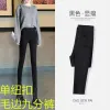 New autumn and winter style fleece tight-fitting skinny jeans for women, high-waisted, elastic and slimming, versatile 9-inch pencil pants details Picture